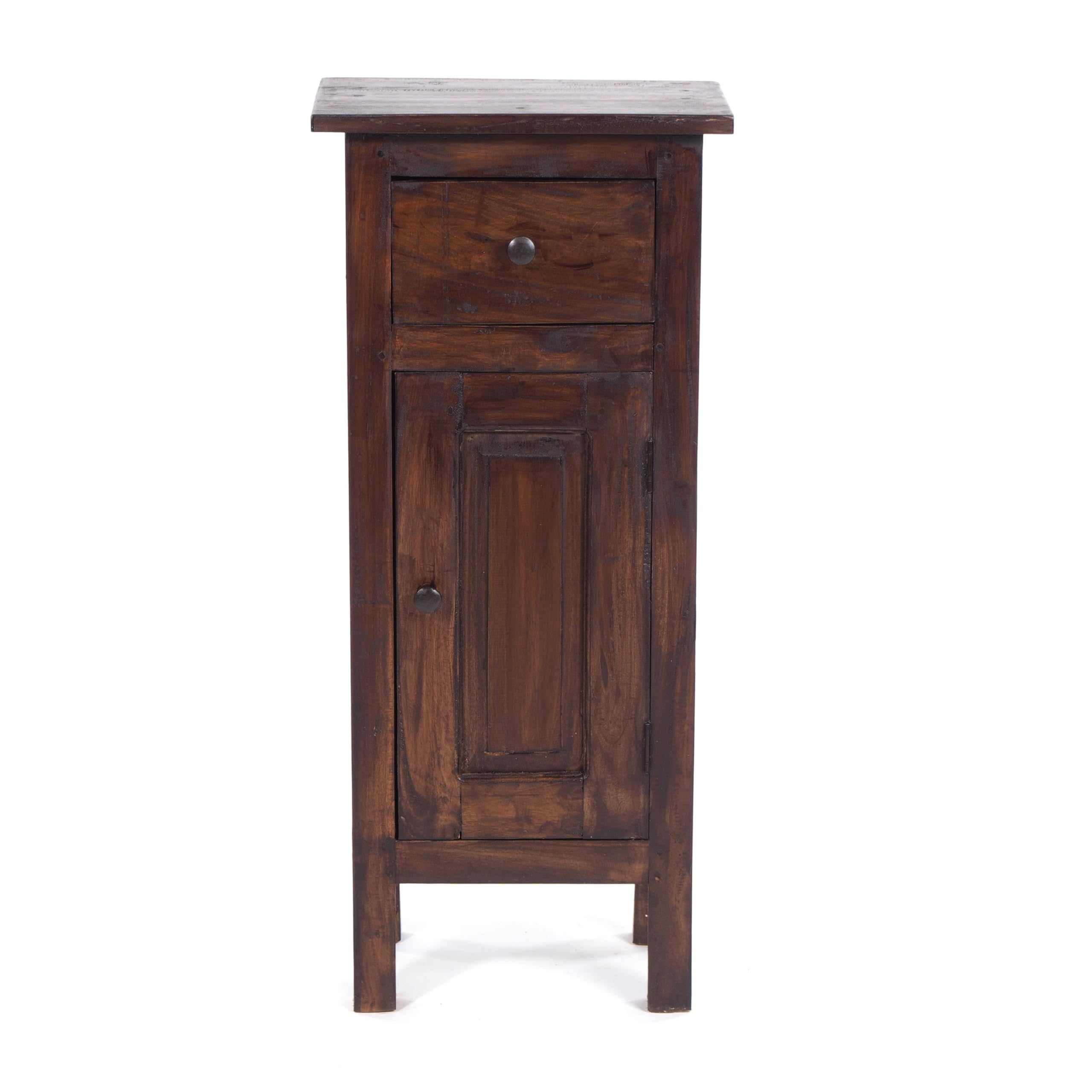 Design Delights - Armadietto in legno “Plant 80”, 80 x 36 x 25 cm (altezza x larghezza x profondità), legno riciclato in mogano, stile Shabby Chic, colore: 03, marrone scuro