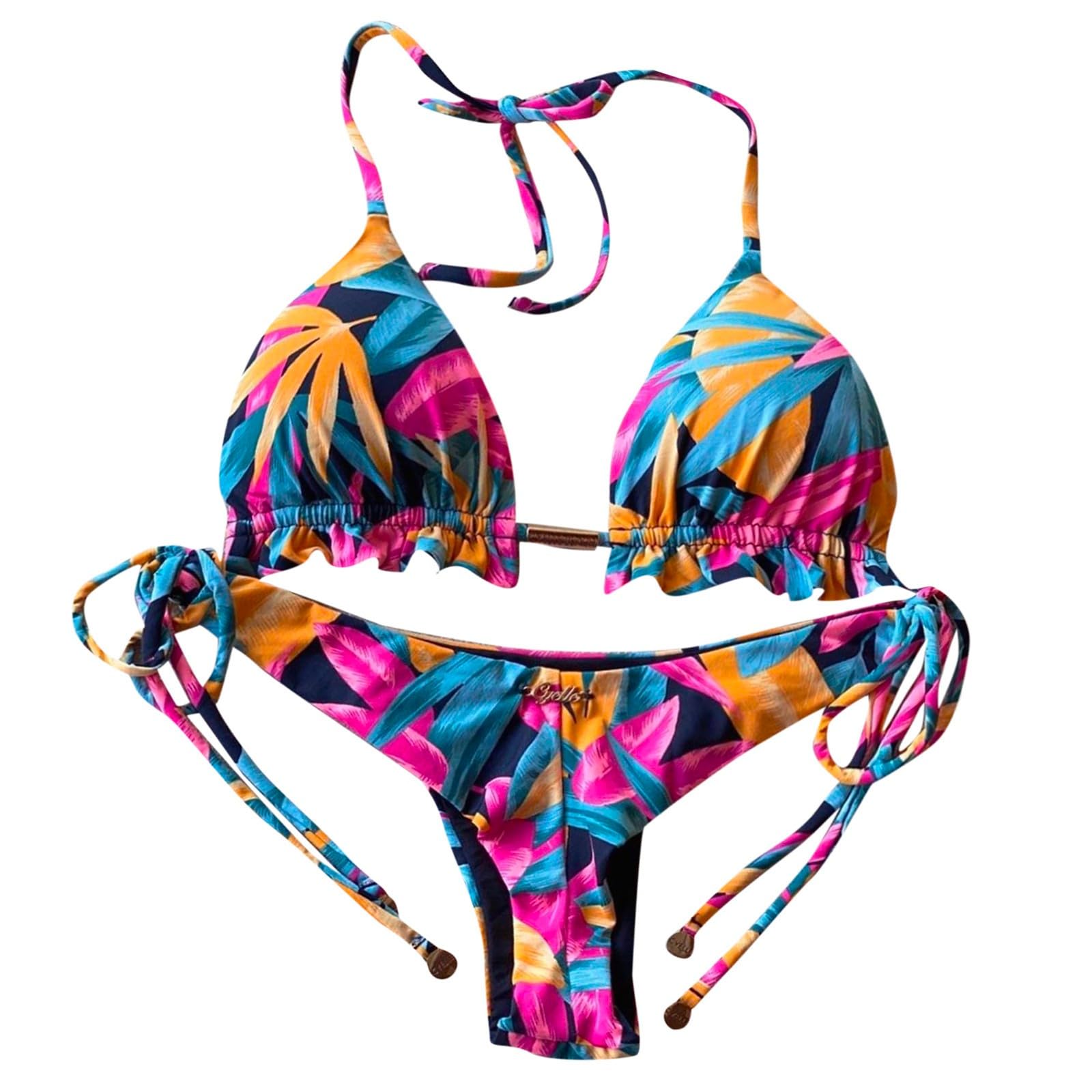 Modaworld Bikini Triangulo Mujer Tirantes Estampado de Floral Traje de Baño de 2 Piezas Mujer Bañador Mujer Push Up con Relleno Biquini Tanga Brasileño Mujer Ropa de Baño de Mujer Deportivo Verano
