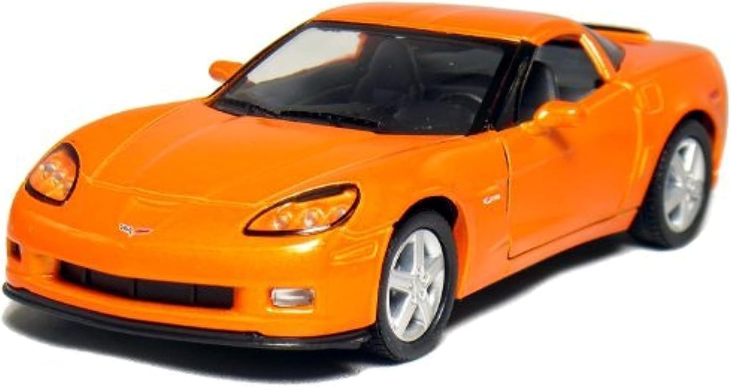 KiNSMART 2007 Corvette Z06 5inch 1:36 Scale 5 Inch Die Cast Metal Model American Muscle Toy Car. Pullback Action Set of 4