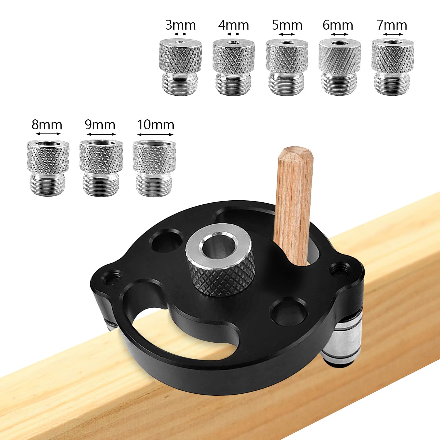 Dima per Spinatura Legno, Dima per Fori a Tasca, Dima per Fori Legno per Trapano 3/4/5/6/7/8/9/10 mm Fori per Legno Localizzatore, Guida Trapano Perpendicolare, Dima per Cerniere a Scodellino