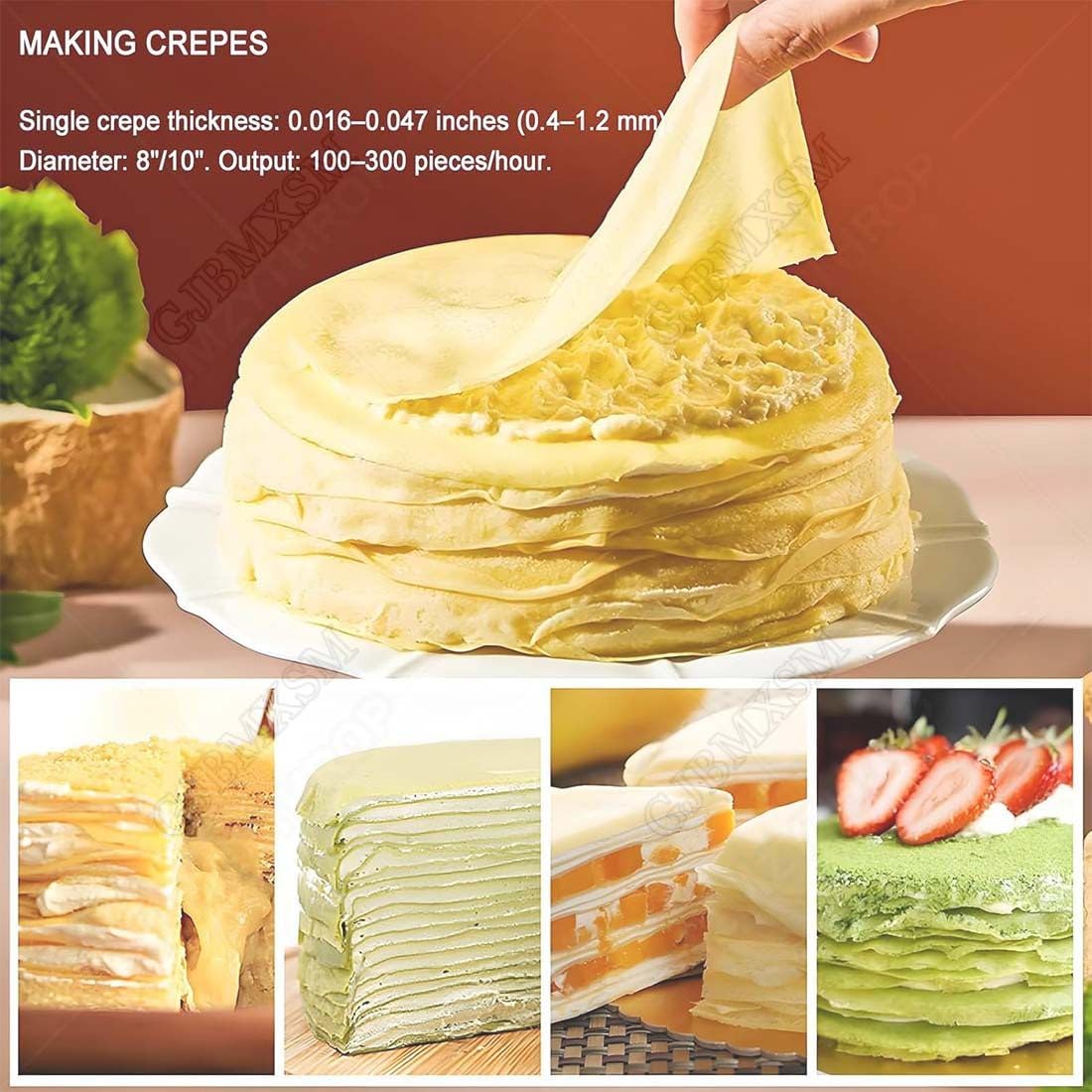 Macchina automatica della torta di crepe per la cottura professionale e la preparazione di dessert