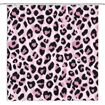 Leopard Print Shower Curtain African Safari Wild Animals Skin Printed Powerful Big Cat Modern Bathroom Decor Polyester Fabric Curtains with Hook 70Wx70H Inches