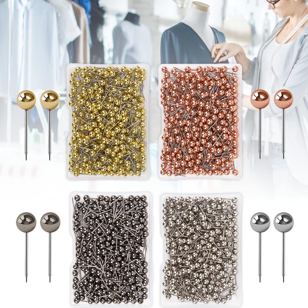 Amazon.com: Watris Veiyi 800PCS Sewing Pins with Colored Heads, Round ...