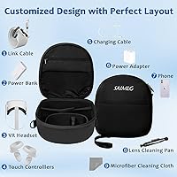 Vista 3 de Funda de transporte VR para Oculus Quest 2 Estuche rígido para Meta Quest 3Quest 2Apple Vision Pro con correa para la cabeza, auriculares