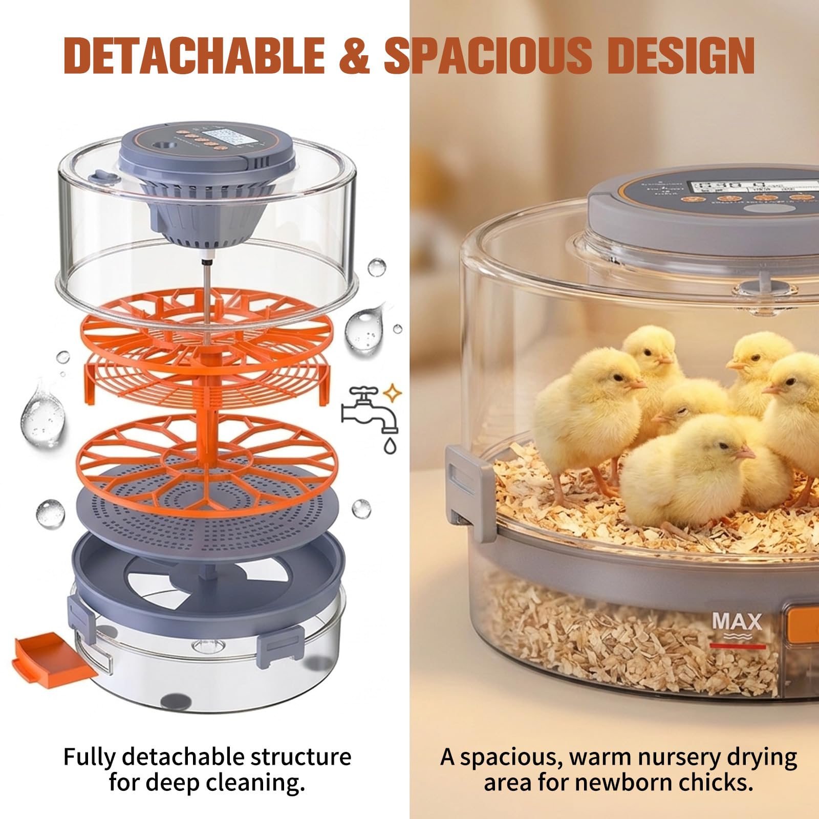 Incubadora totalmente automática, incubadora totalmente automática para 12 huevos, con giro automático de los huevos, control de temperatura y lámpara de cizalla especial