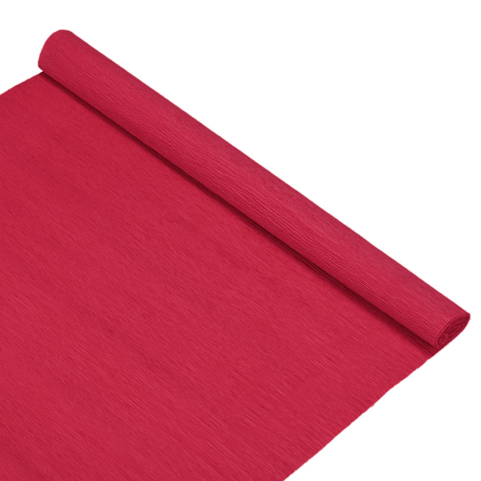 M METERXITY Krepppapier, 250 x 50 cm, weich, breit, Krepppapier, Luftschlangen für Bastelarbeiten, Blumenherstellung, Dekoration, Rot