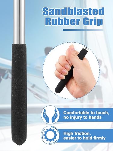 Miniatura 4 de Bandera de barco naranja de mano con poste ajustable de 47 pulgadas, bandera de esquí acuático de 12 x 18 pulgadas, accesorios de seguridad de barco