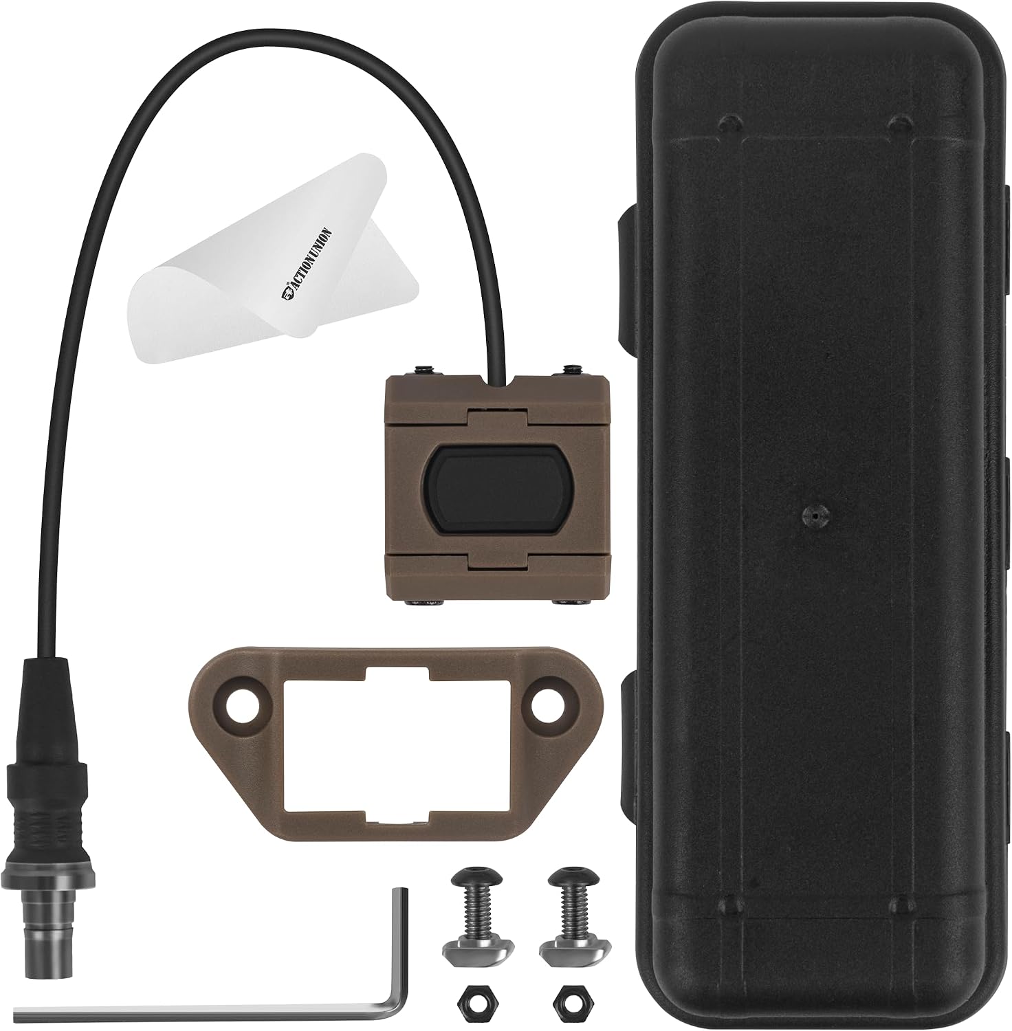 ACTIONUNION Tactical Pressure Switch Compact Tactical MOD Modular Switch Fits 20mm Picatinny Rail Mlok Rail and KeyMod Rail (SF Plug - Tan)