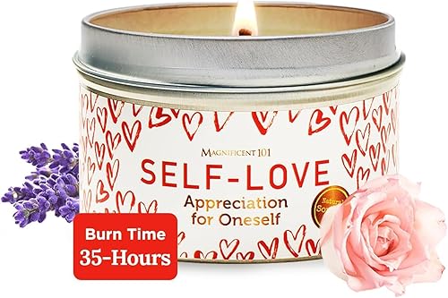 Magnificent 101 Vela de lata de aromaterapia de larga duración 6 onzas 35 horas de combustión Cera de soja totalmente natural con aroma de