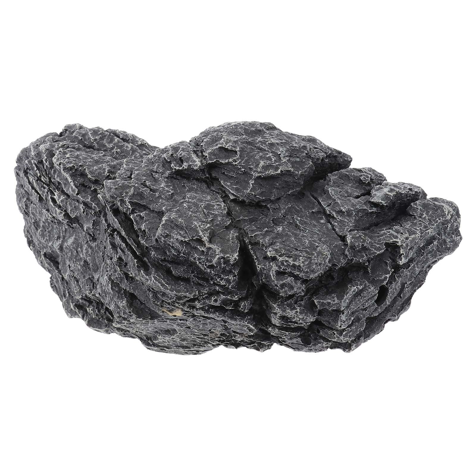 Piedra de Simulación para Acuario, Adorno de Resina Negro