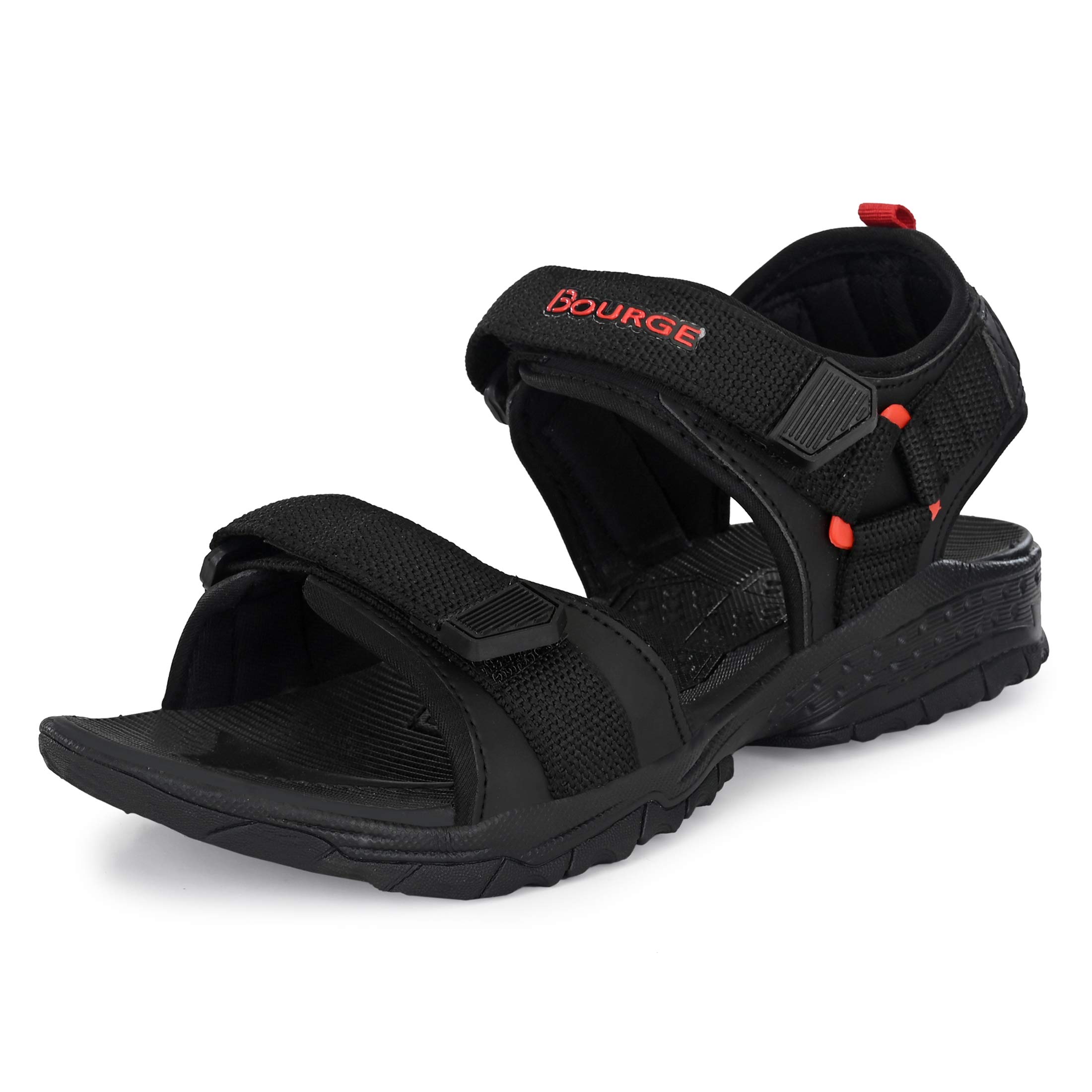 Bourge Men Garda-Z11 Black, Red and Grey Floaters-6 UK (40 EU) (7 US) (Grada-29) (B0843B5NW4) Amazon Price History, Amazon Price Tracker