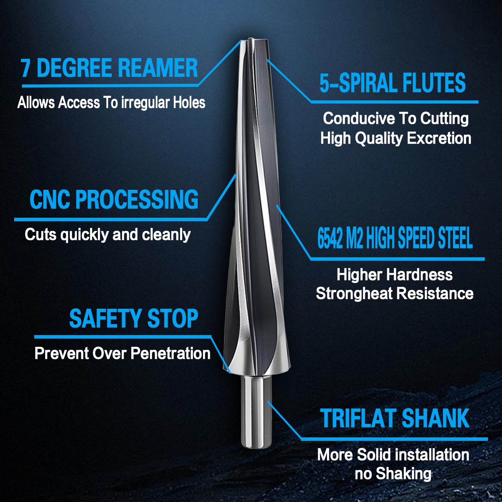 7 Degree Reamer - Precision Tapered Hole Tool -3 7 Degree Reamer - Precision Tapered Hole Tool -3