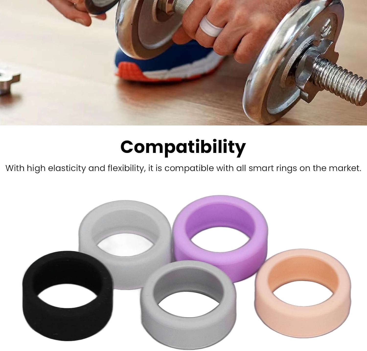 Smart Ring Protector, Flexible Elastic Silicone Cover for All Smart Rings, Easy to Clean and, Compatible With All Smart Rings, for Daily Use (S) image 2