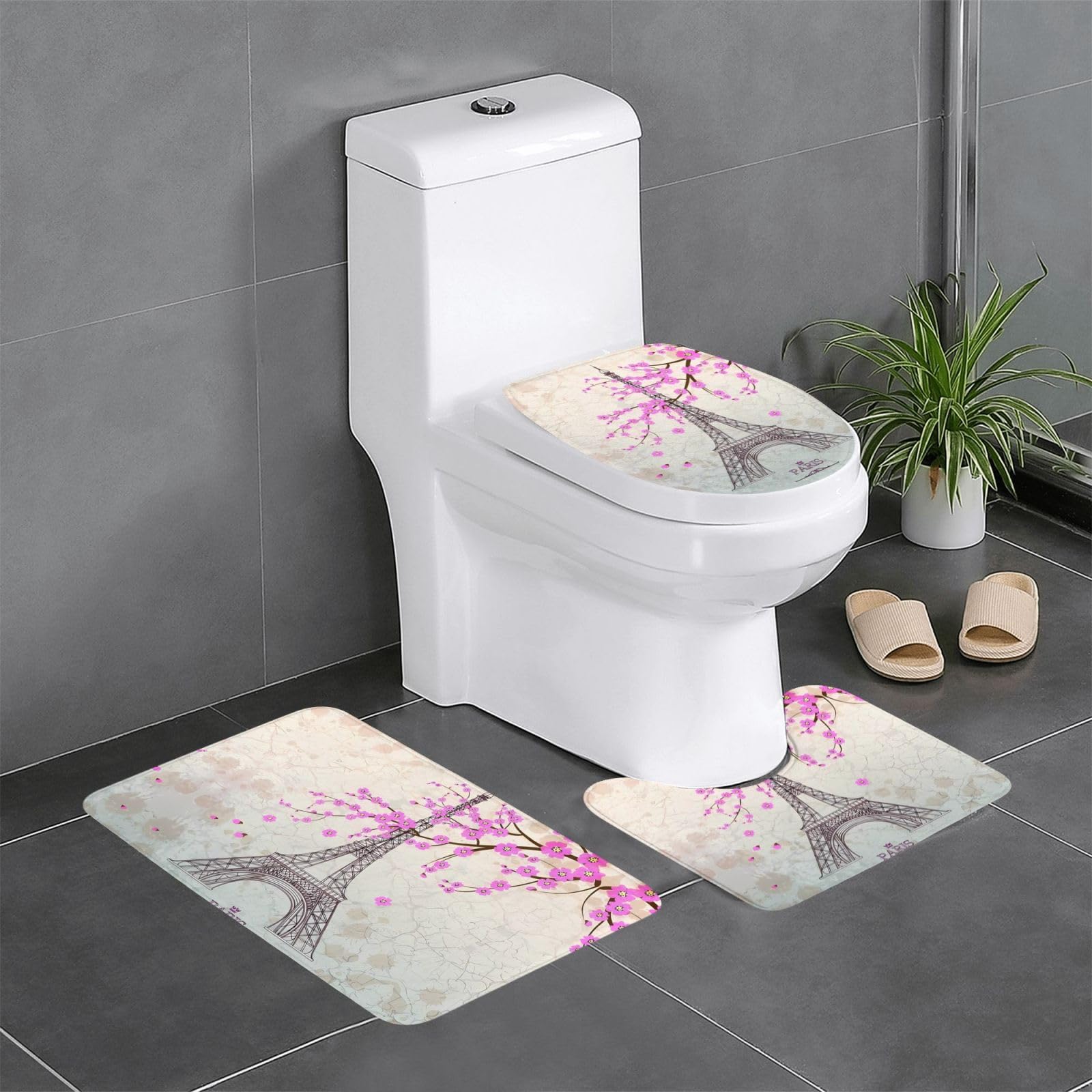 Tapis de bain Tour Eiffel vintage pour résoudre le problème des sols mouillés et glissants