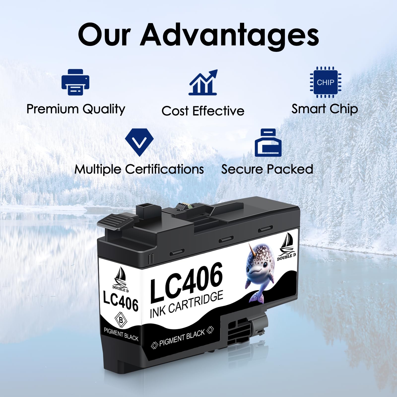 Go Inks 4 Cartuchos De Tinta Negra Reemplazar Brother LC1240Bk