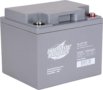 Interstate Batteries 12V 44Ah Battery Insert Terminal SLA AGM VRLA Rechargeable Replacement for UPS Backup Power, Fire & Security, Emergency Lighting SLA1161