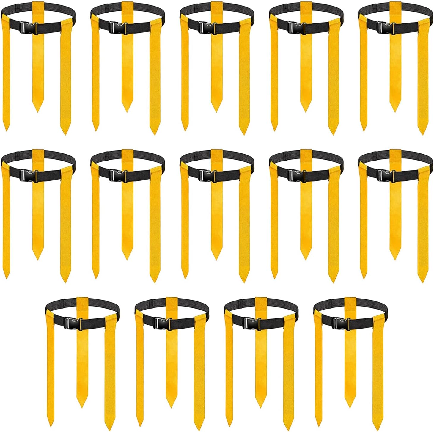 14Pcs Football Webbing Waist Flag Adjustable Competition Training Equipment Soccer Buckle Belt Football Training Gear Football Flag Belt