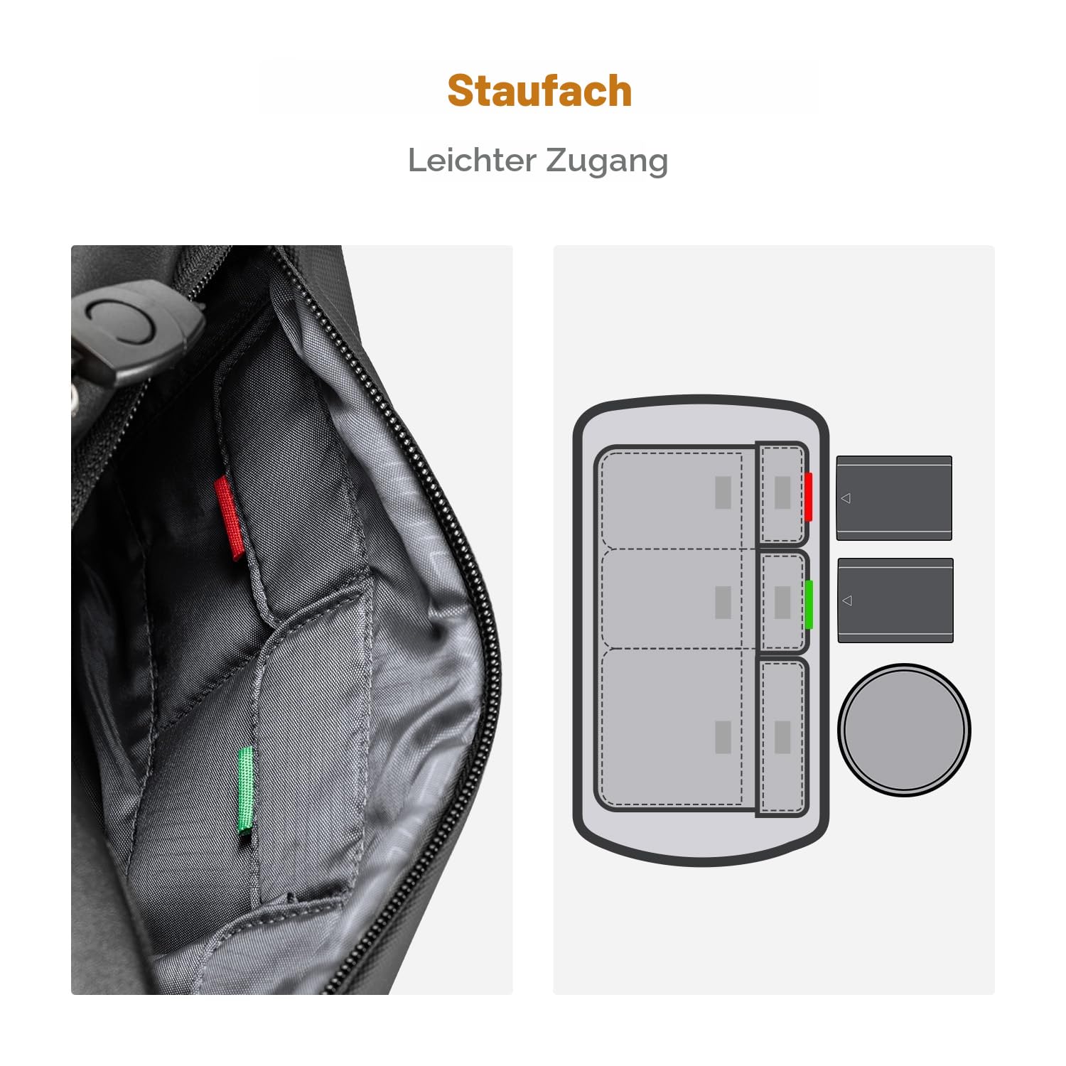 K&F CONCEPT Kamera-Rucksack, Schultertasche, quadratische Tasche, Taschen für Fotografen, Kamera-Rechteck-Hülle, kompatibel mit Canon/Nikon/Sony/DJI Mavic Drohnen-Rucksack