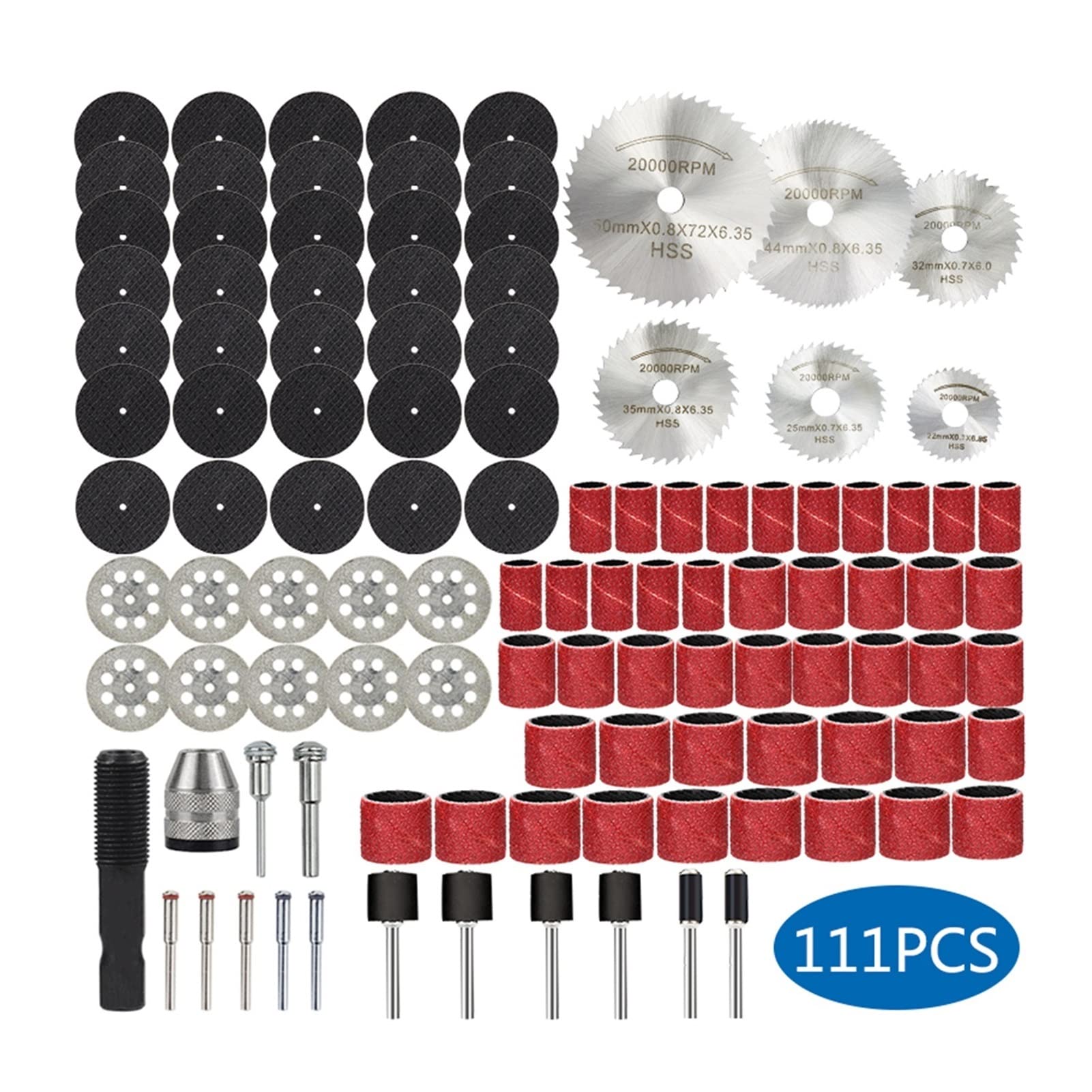 Ensemble de forets d'outils rotatifs 111pcs Bois gravure métal rotatif électrique outil accessoire pour meulage polissage outils abrasifs