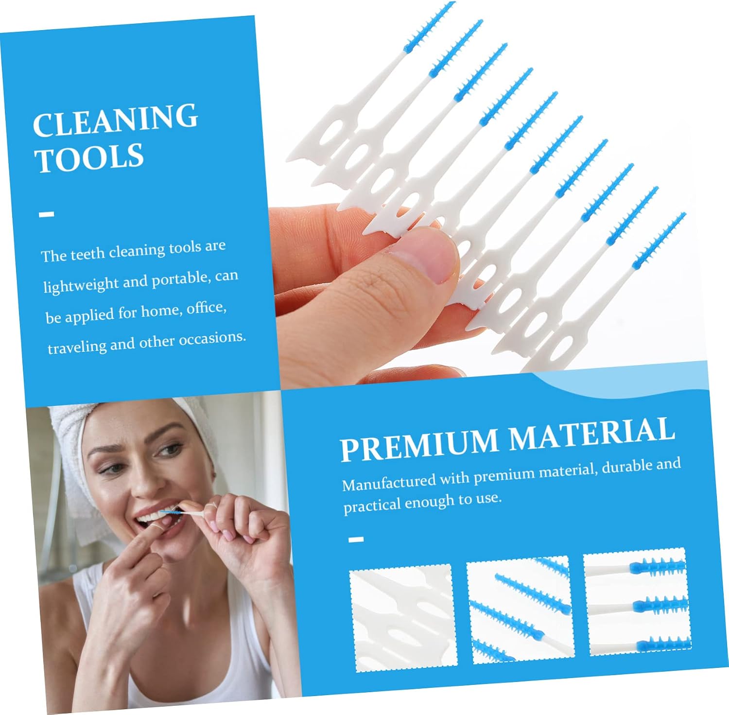 Healeved 400pcs Elastic Interdental Brushes Gum Cleaning Tools Floss Picks for Healthy Teeth Portable Supplies for Family and Friends
