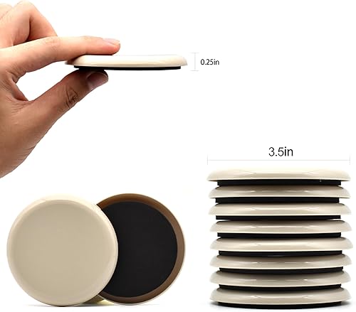 Miniatura 9 de Deslizadores de muebles, 8 piezas de 3 12 pulgadas deslizadores de muebles para suelos de madera dura, patas de silla, protectores de pisos,