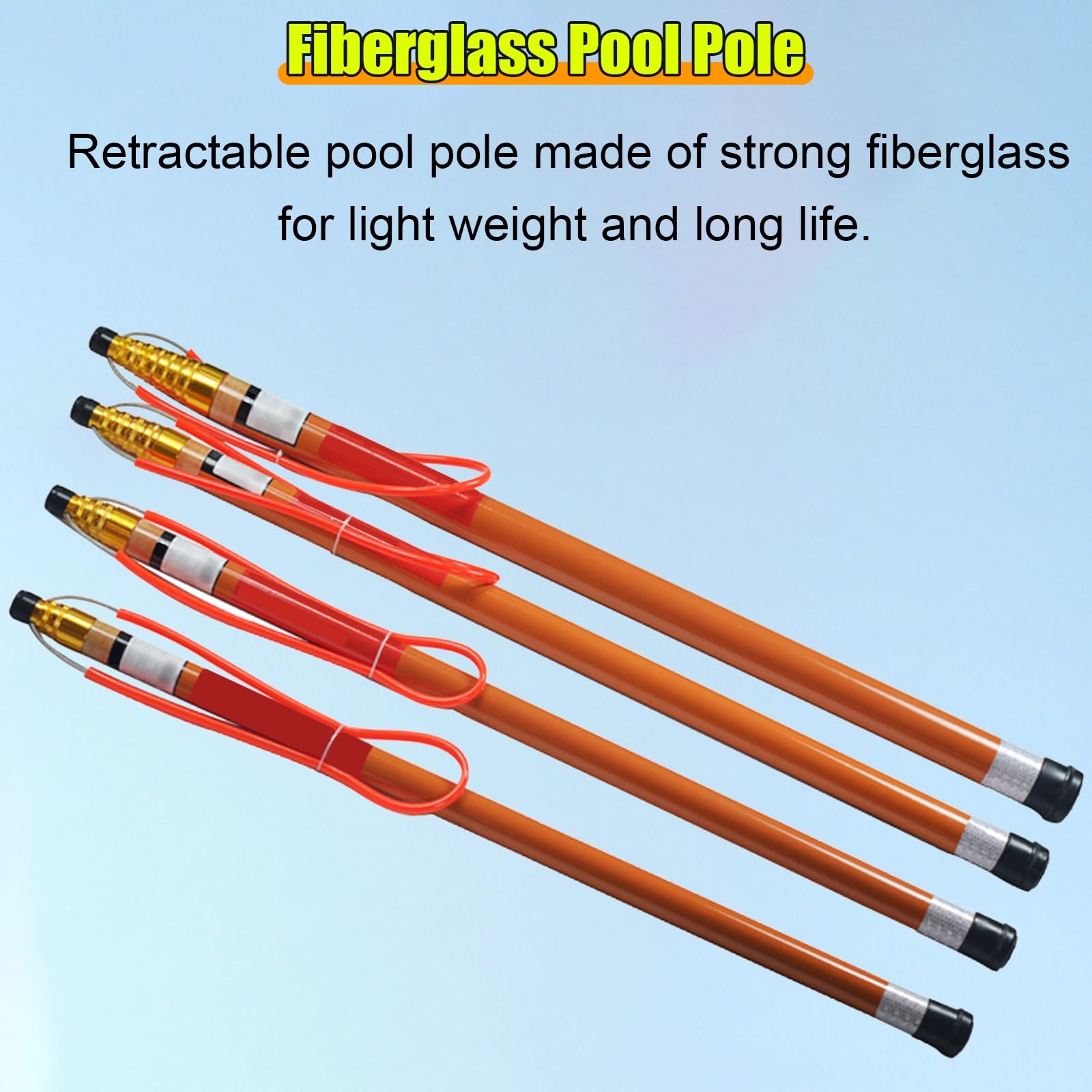 Asta di salvataggio telescopica regolabile for piscina, for parchi acquatici, barche e piscine, 1 pezzo(18ft)