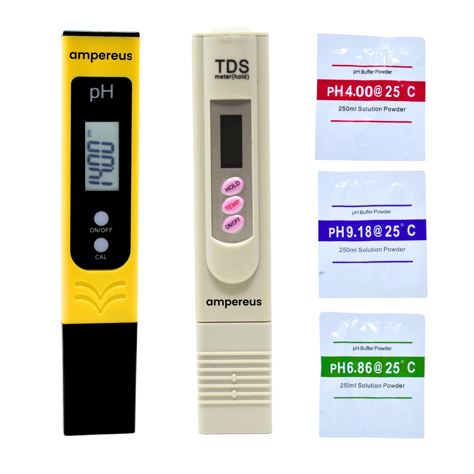 AMPEREUS Digital TDS Meter and Temperature Meter Combination with Yellow Digital pH Meter combo for water testing, Water Purity tester for home, commercial, Water Testing Kit With Solution (B0CXXFYNJ3) Amazon Price History, Amazon Price Tracker