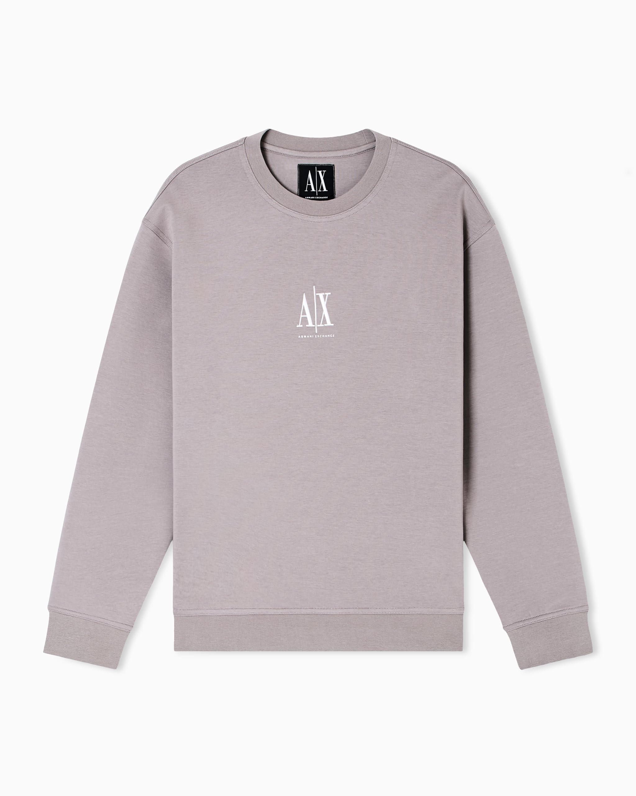 Armani Exchange Men's Driftwood Embroidered Centre Logo Sweatshirt