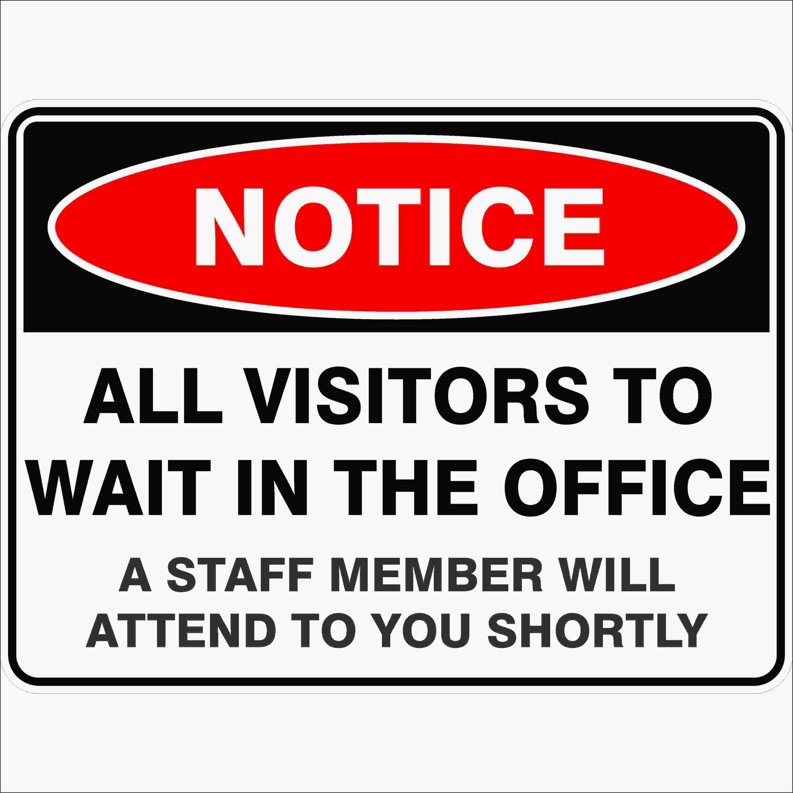 All Visitors To Wait In The Office Notice Signs Metal Tin Sign 8 x 12 inch for Industrial & Commercial