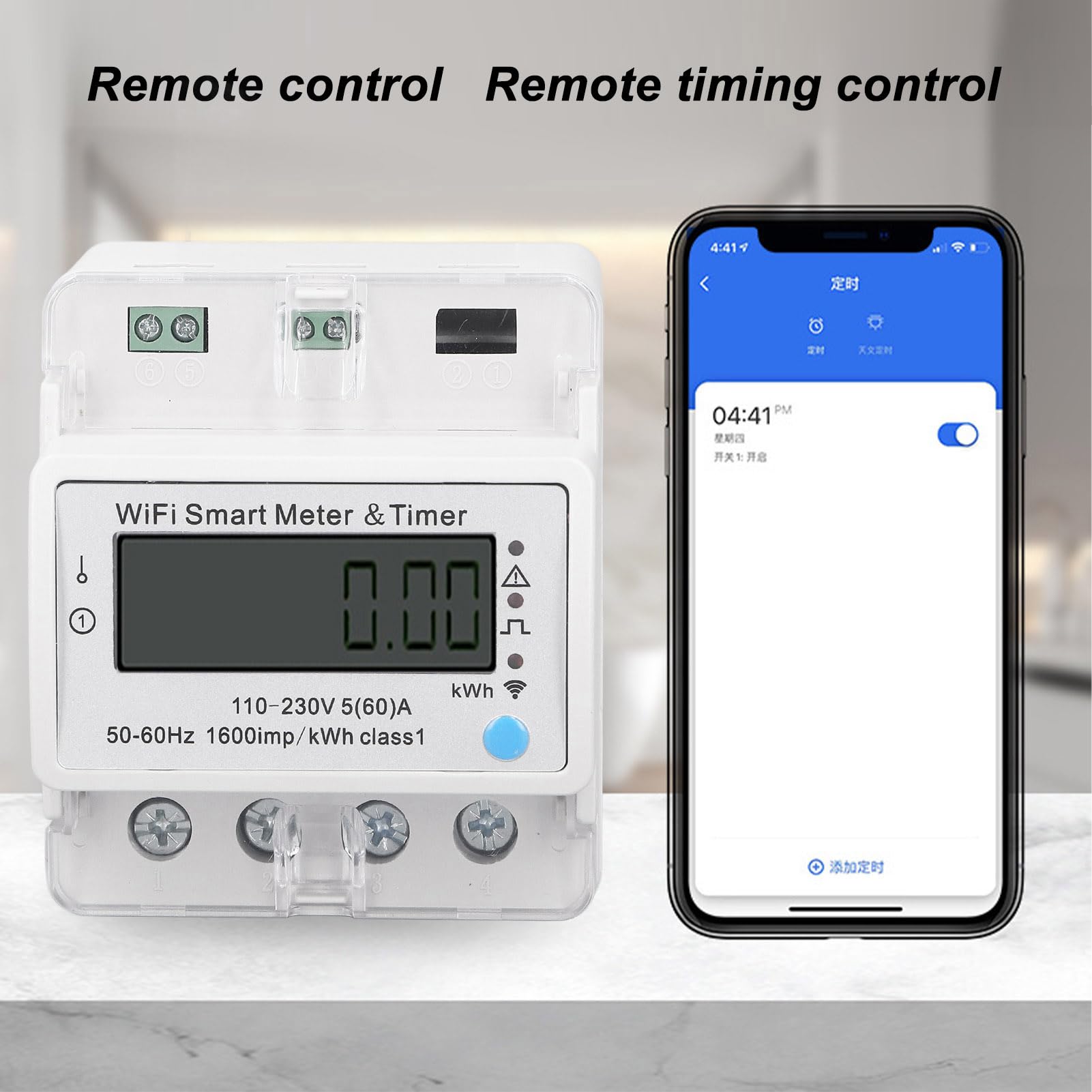 flexman Inteligentny monitor energii AC110~230 V, cyfrowy monitor zużycia energii elektrycznej 4P z kontrolą aplikacji, monitorowanie czasu regulowany inteligentny licznik Wi-Fi