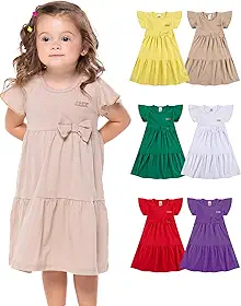 Kit 3 Vestido Bebê Menina Verão Três Marias 100% Algodão Com Laço