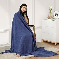 Vista 42 de inhand Knitted Throw Blankets for Couch and Bed, Soft Cozy Knit Blanket with Tassel, Black Lightweight Decorative Blankets and Throws, Farmhouse