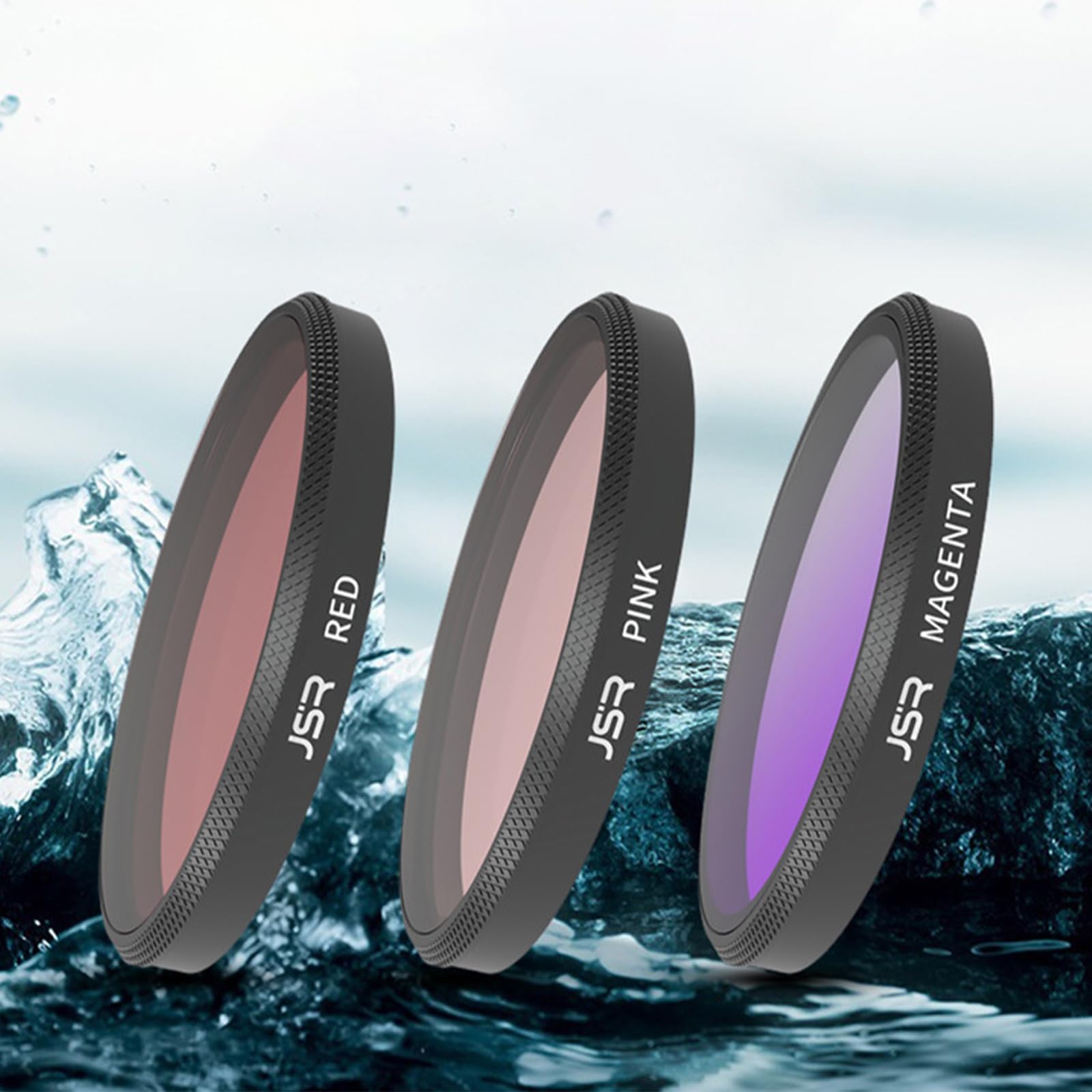 Boîtier étanche Plongée Filtre pour Insta360 GO Ultra, Rose/Rouge/Violet sous-Marin Filtre Objectif Protection Accessoires pour Insta360 GO Ultra Boîtier de plongée (3PCS)