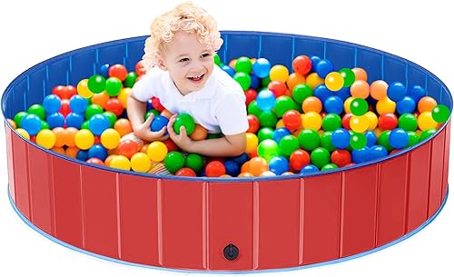 WANTRYAPET Foldable Dog Pool Portable Pet Bath Tub Portable Hard Plastic PVC Pet Dog Cat Paddling Swimming Pool Collapsible Bathing Tub Pool for