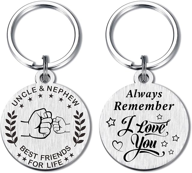 FALOGI Uncle Gifts, Uncle Keyring, Uncle Birthday, I Love You Uncle Keychain