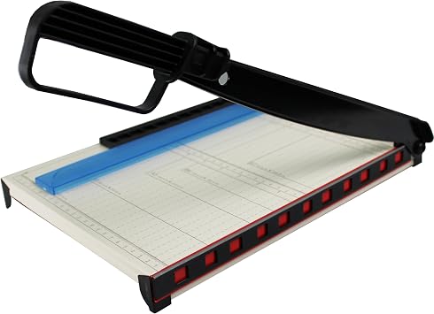 Paper Cutter 12 Inch, Guillotine Trimmer, Solid Metal Base, Sharp Precision Blade, for Office School Home Craft Use, Cuts Up to 12 Sheets