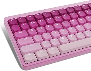 SDYZ XVX Low Profile Keycaps - Custom Keycaps, Gradient PBT Keycaps for 60% 65% 75% 100% Cherry Gateron MX Switches (Low Profile and Tradition Profile) Mechanical Keyboard, and More - Pink