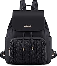 LOVEVOOK Rucksack Damen Mittelgroß, Elegant Cityrucksack Tagesrucksack Wasserdicht Schultasche, 14 Zoll Casual Daypack Backpack Women Modern für Freizeit Reisen Schule Arbeit, Schwarz