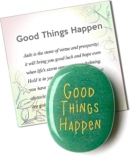 SOLICIEL Lucky Jade Healing Crystal, Going to College Gifts, Thinking of You for Women & Men, Long Distance Relationship, Farewell for Colleagues, Easter Basket Fillers