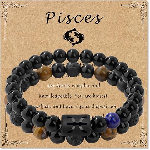 Zodiac Bracelet for Women Star Sign Natural Black Obsidian Bracelet Constellation H...