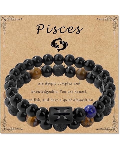 Zodiac Bracelet for Women Star Sign Natural Black Obsidian Bracelet Constellation H...