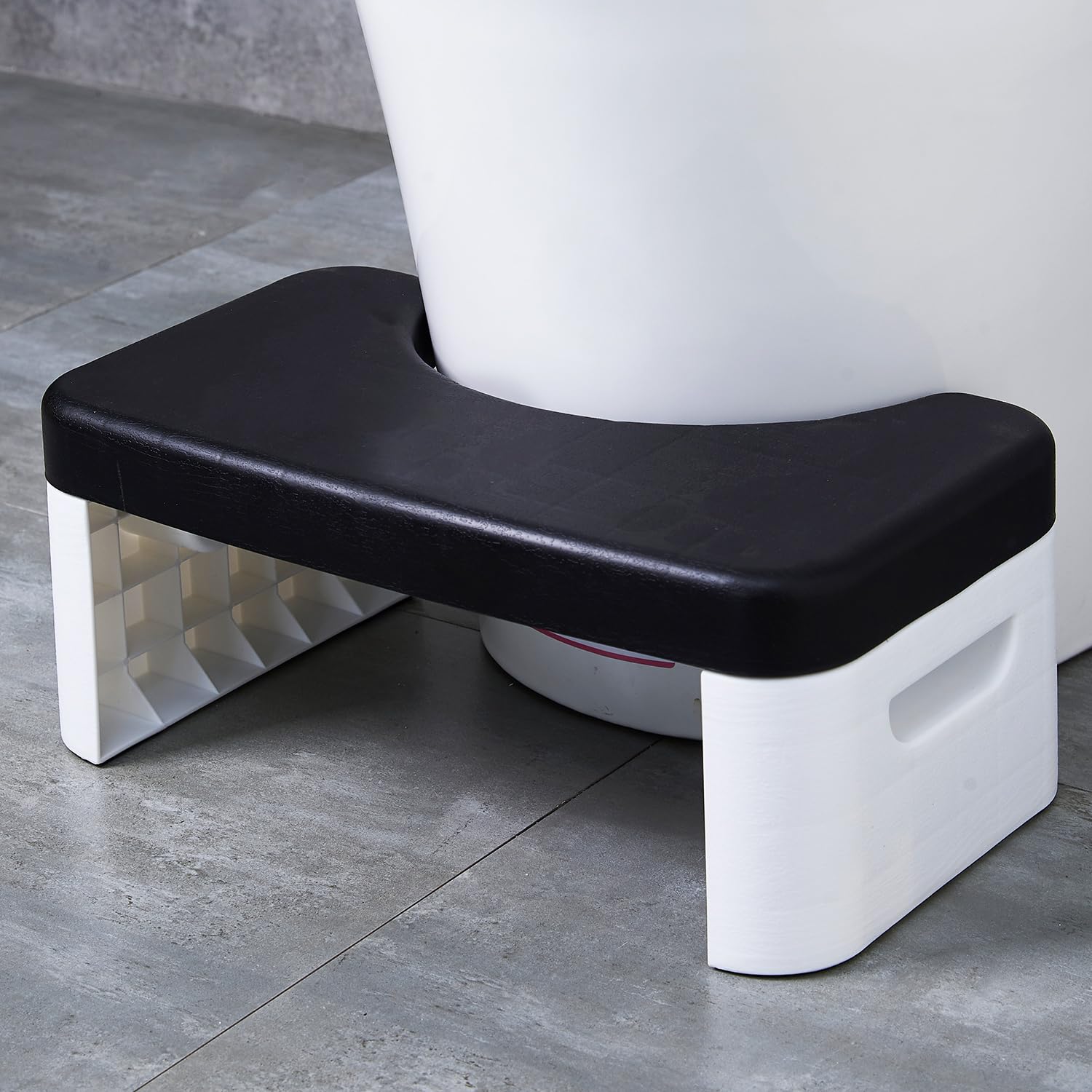 Toilet Step Stool, Toilet Assistance Steps, Bathroom Toilet Stool, Kids Tot Step Stool, Foldable Toilet Stool, Fits All Toilets, Folds for Easy Storage (Black)
