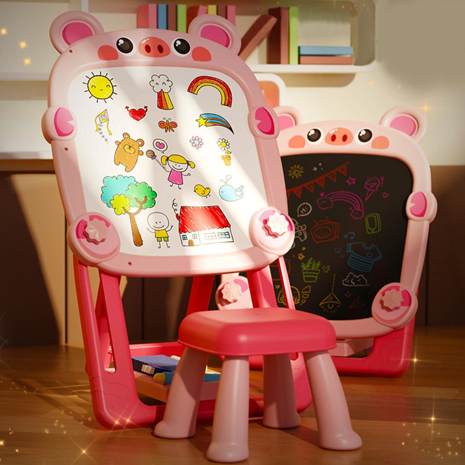 Cavalletto Artistico Per Bambini Cavalletto Magnetico Lavagna E Bianca | Cavalletto Artistico In Piedi Per Bambini Cavalletto Artistico Giocattolo per Bambini e Bambine Piccoli