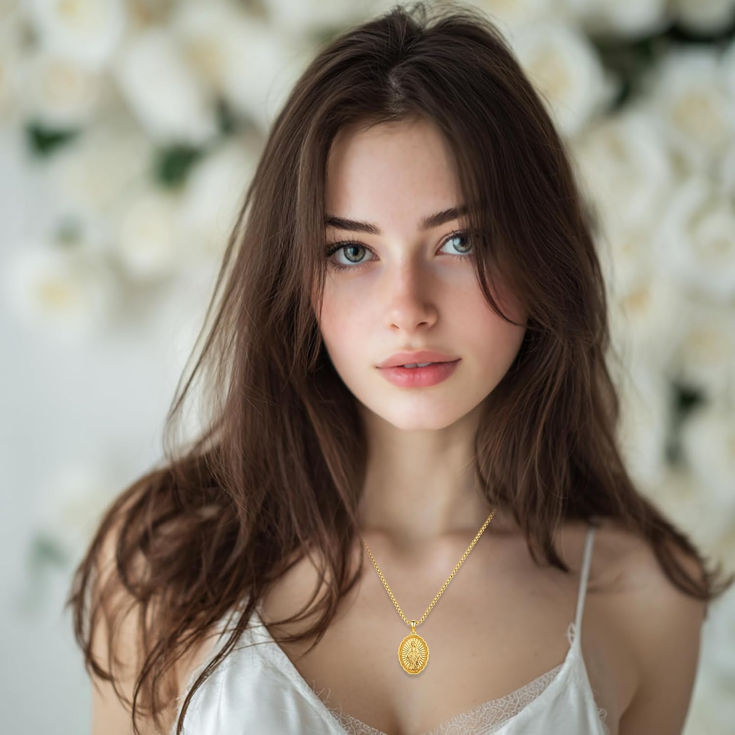 Virgin Mary Miraculous Medal Necklace for Women 925 Sterling Silver Virgen De Guadalupe Pendant Blessed Mother Mary Virgencita Necklace for Men Protection Jewelry Christmas Gifts - Image 6