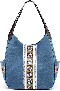 DORRISO Moda Borsa Tracolla Donna Stampato Motivo Tela Mano Borsetta Tracolla Borse Messenger Bag per Shopper Viaggio Lavoro Casuale Donna Borsa Tracolla Blu