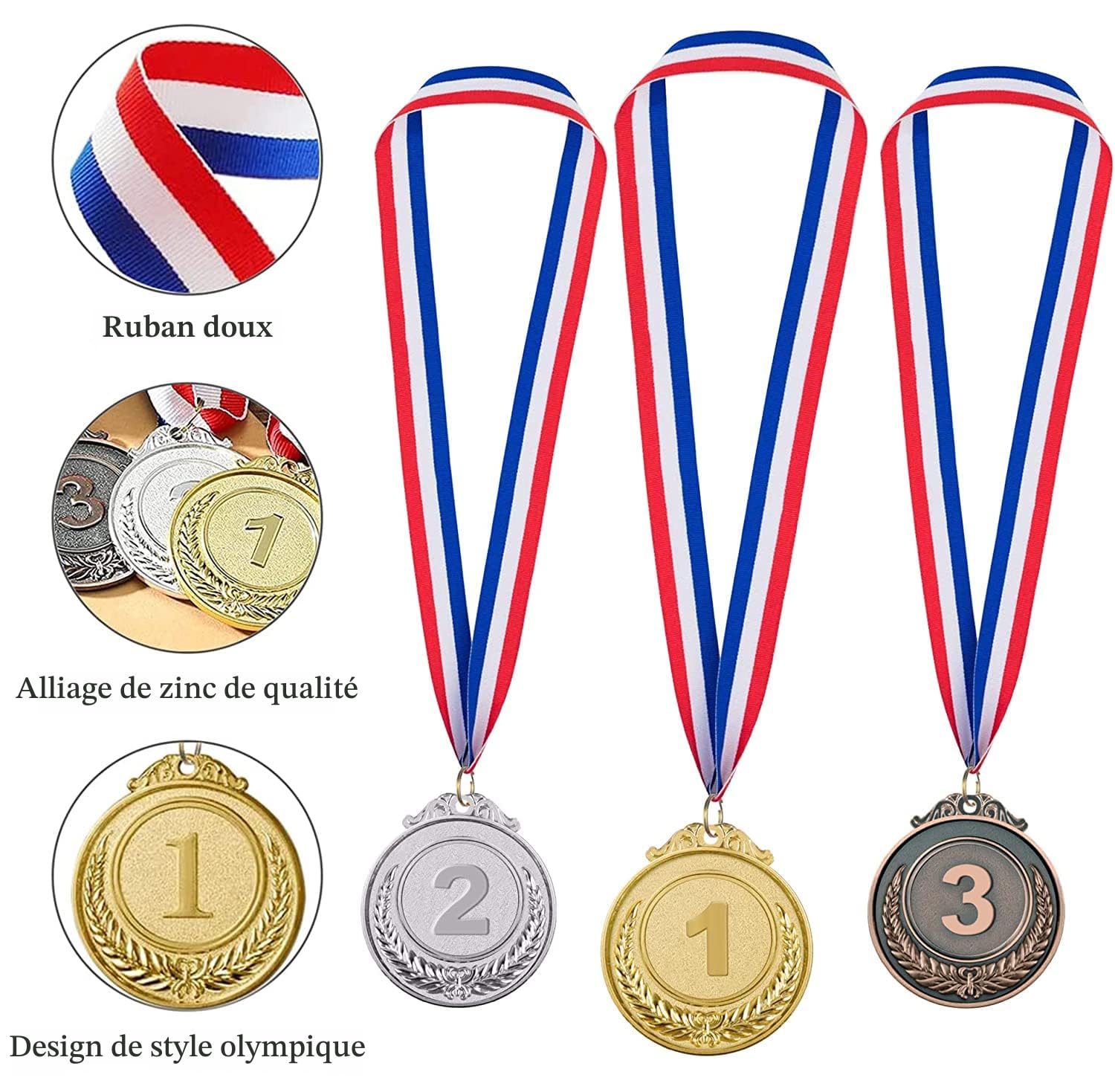 Médaille porte-centre argent diamètre 70 mm M7009-T