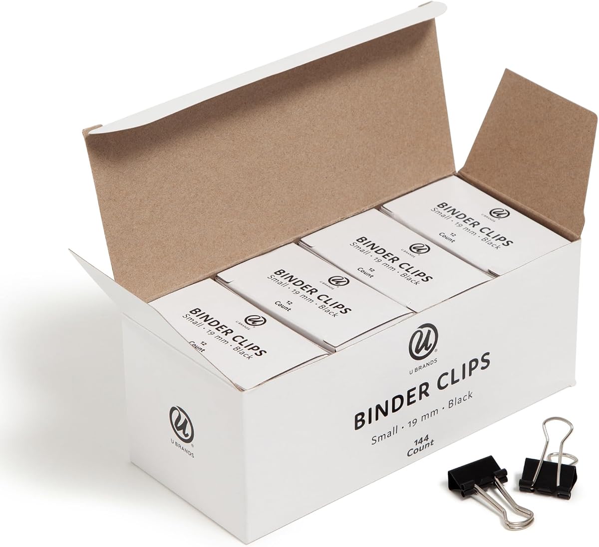 Binder Clips, 144-Count, 3/4 Inch, Mini Paper Clamps, Small Clips