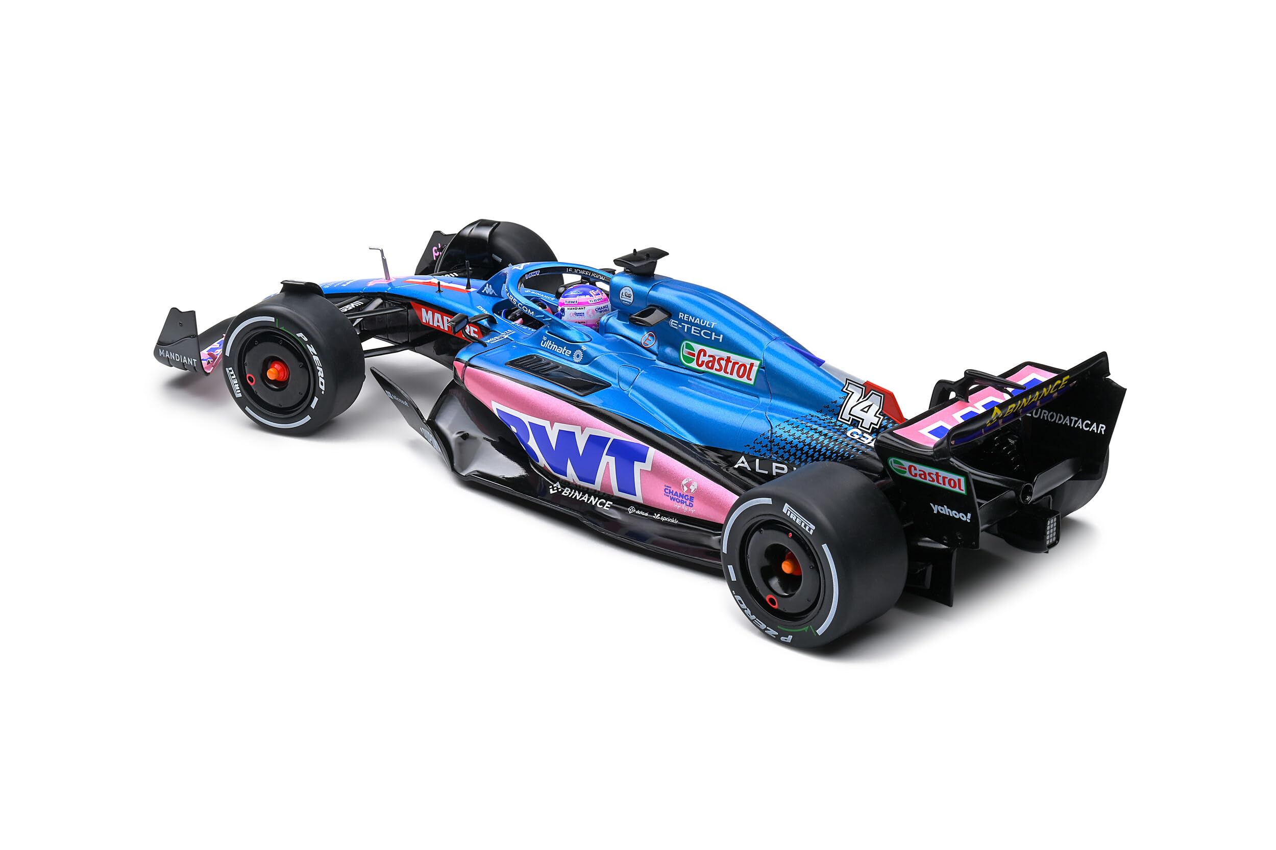OPO 10 - Coche en Miniatura de Fórmula 1 Compatible con Alpine F1 Team A522 Fernando Alonso GP de Mónaco 2022-1:18 Solido - 1808803