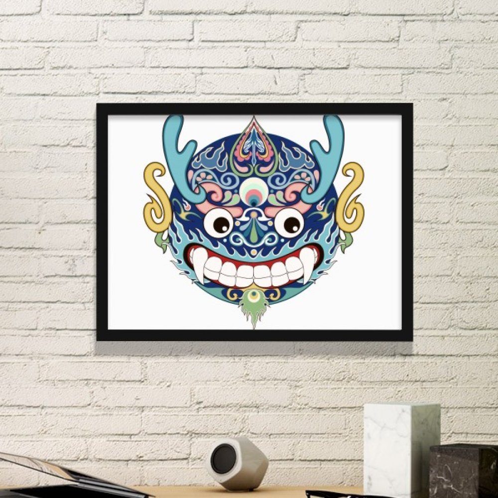 Cadre photo dragon chinois motif traditionnel stickers muraux noir