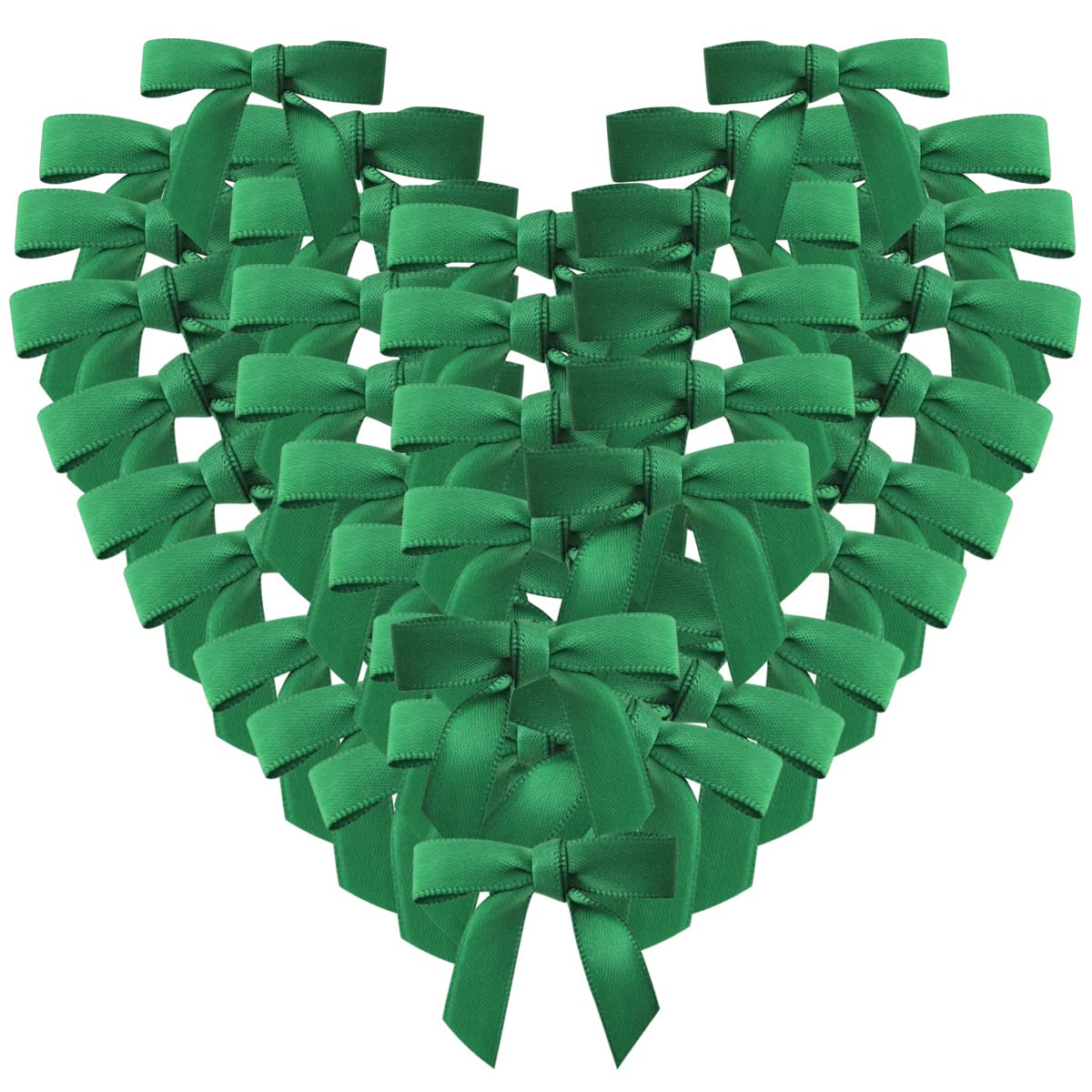 50pcs 1.5 inch Mini Satin Ribbon Bows for Crafts Green Mini Bows Appliques Craft for Appliques Embellishment(3/8",Green)